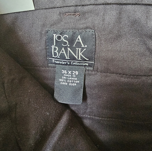 NWT 36x29 Jos. A. Bank Plaid Brown Trouser Pant 100% Cotton Travelers Collection - Picture 4 of 10